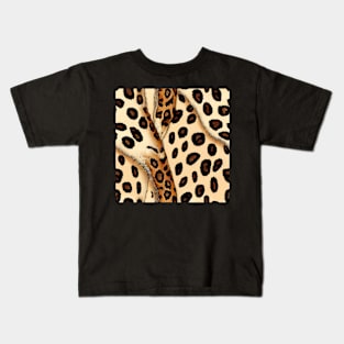 Stylized Snow Leopard Fur - Printed Faux Hide #2 Kids T-Shirt